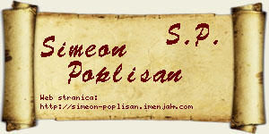 Simeon Poplišan vizit kartica